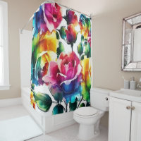 Rainbow Roses Vibrant Colourful Floral 