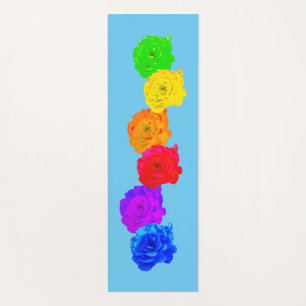 Rainbow Roses Yoga Mat