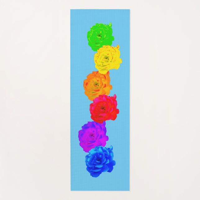 Rainbow Roses Yoga Mat (Front)