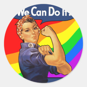 Rainbow Rosie Classic Round Sticker