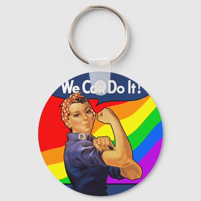 Rainbow Rosie Key Ring (Front)