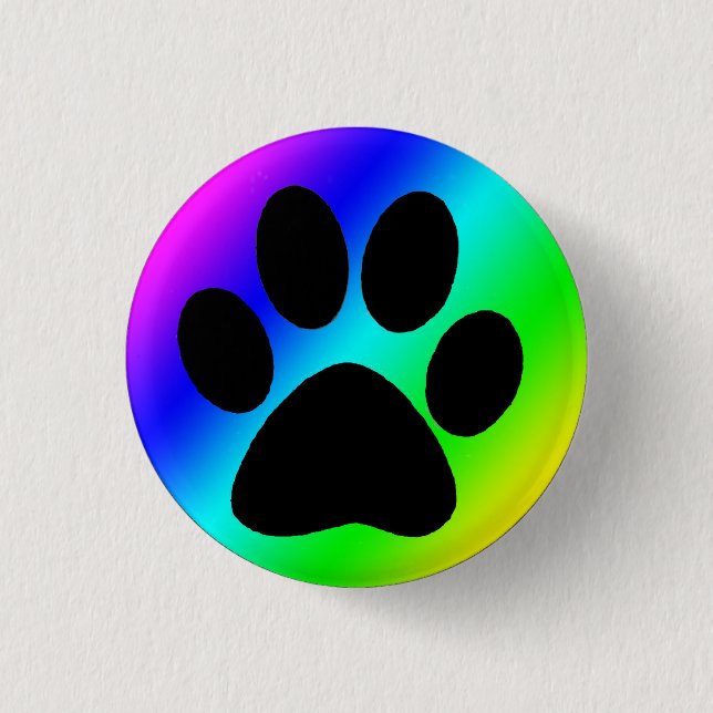 Rainbow Round Dog Paw.png 3 Cm Round Badge (Front)