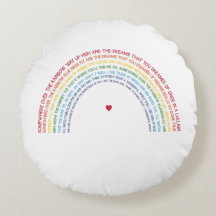 Rainbow Round Throw Pillow, Somewhere Over Rainbow