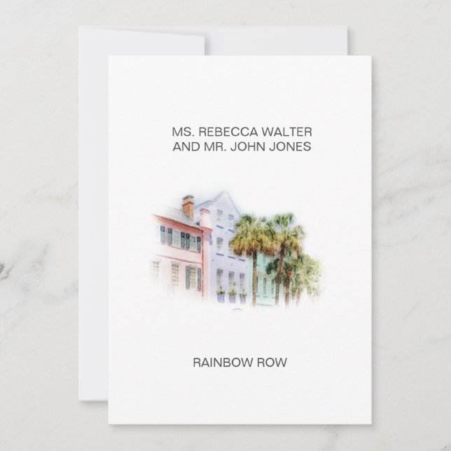 Rainbow Row - Charleston Holiday Card (Front)