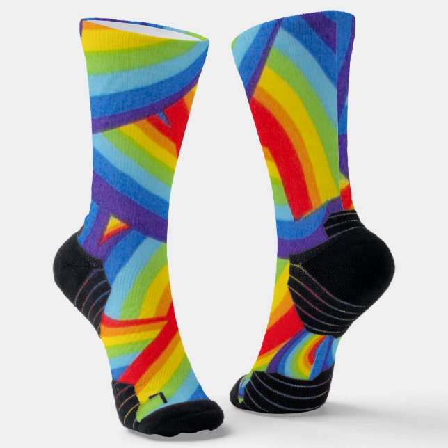 Rainbow Runners Socks (Angled)