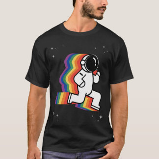 Rainbow Running Astronaut T-Shirt
