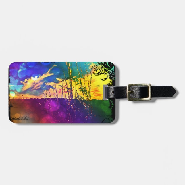 Rainbow Rural Landscape Luggage Tag (Front Horizontal)