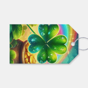 Rainbow Saint Patrick's Day clover Gift Tags