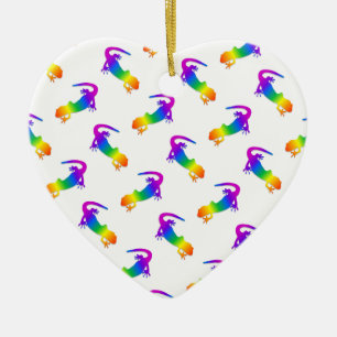 Rainbow Salamander Ceramic Tree Decoration