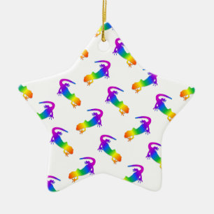 Rainbow Salamander Ceramic Tree Decoration