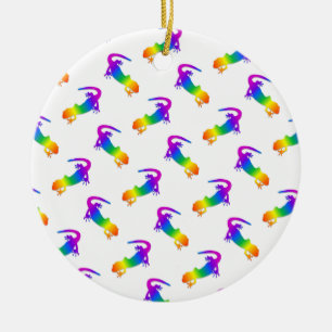 Rainbow Salamander Ceramic Tree Decoration