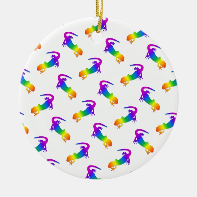 Rainbow Salamander Ceramic Tree Decoration (Front)