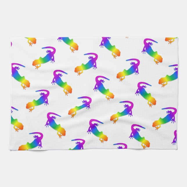 Rainbow Salamander Tea Towel (Horizontal)