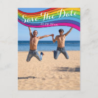 Rainbow Same Gender Photo Wedding Save the Date