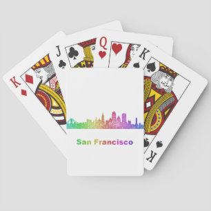 Rainbow San Francisco skyline Playing Cards