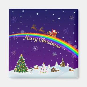 Rainbow Santa Claus Magnet