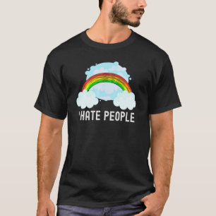 Rainbow Sarcastic I Hate People T-Shirt