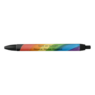 RAINBOW Save my planet (customisable) Black Ink Pen