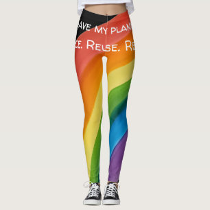 RAINBOW Save my planet (customisable) Leggings