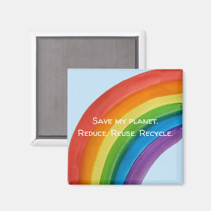 RAINBOW Save my planet (customisable) Magnet