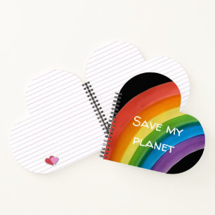 RAINBOW Save my planet (customisable) Notebook