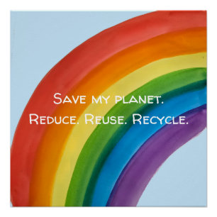 RAINBOW Save my planet (customisable) Poster