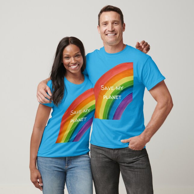 RAINBOW Save my planet (customisable) T-Shirt (Unisex)