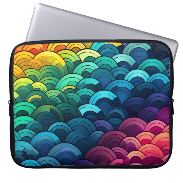 Rainbow Scale Pattern Laptop Sleeve (Front)