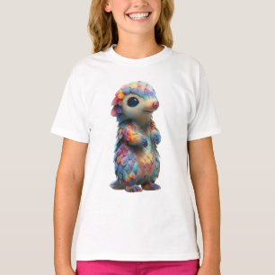 Rainbow Scaled Pastel Pangolin Creature Kids T-Shirt