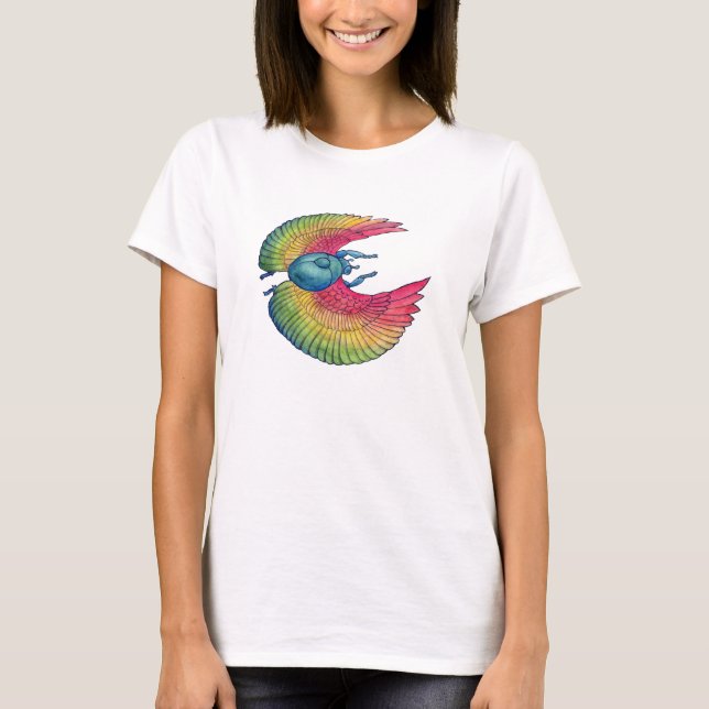Rainbow Scarab Babydoll Ladies Shirt (Front)