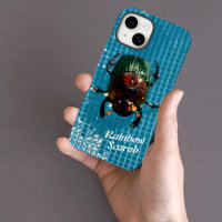 Rainbow Scarab Beetle on Blue Personalised