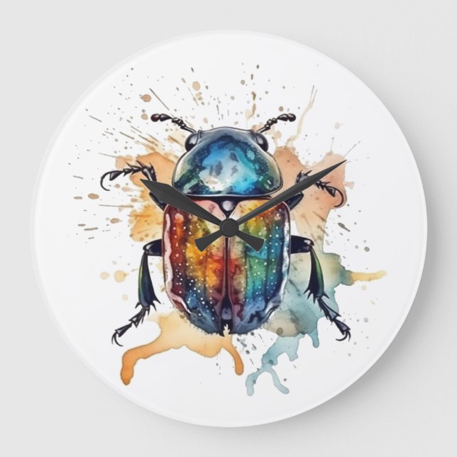 Rainbow Scarab Large Clock (Front)