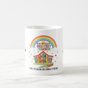 Rainbow School Smiling Sun Worlds Greatest Teacher Coffee Mug