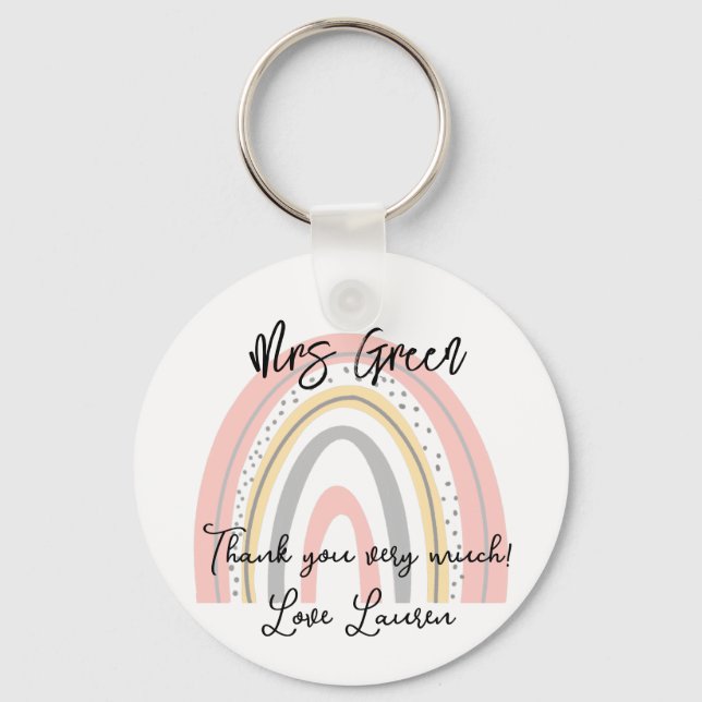 Rainbow school teacher key ring (Front)