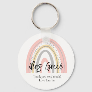 Rainbow school teacher key ring