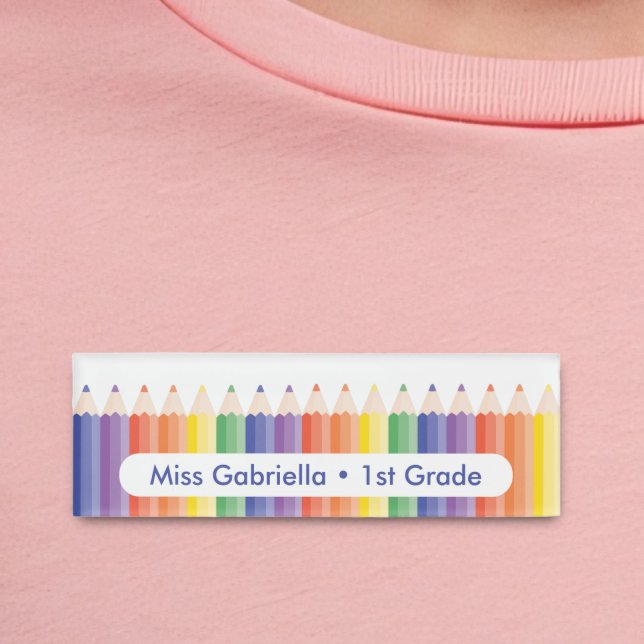 Rainbow School Teacher Magnetic Name Tag (Creator Uploaded)