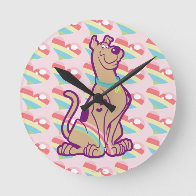 Rainbow Scooby-Doo Round Clock (Front)
