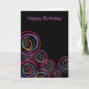 Rainbow Scribble Circles Card