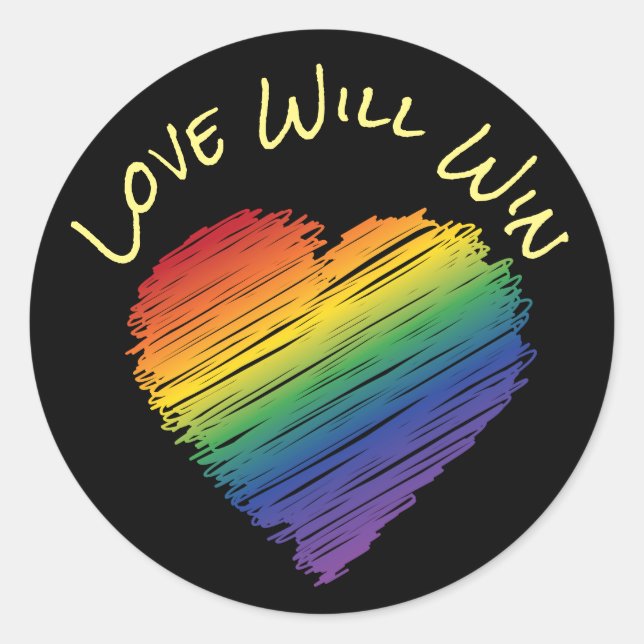 Rainbow scribble heart sticker (Front)