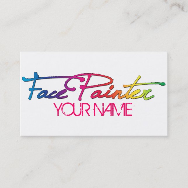 Rainbow Script Business Card (Front)