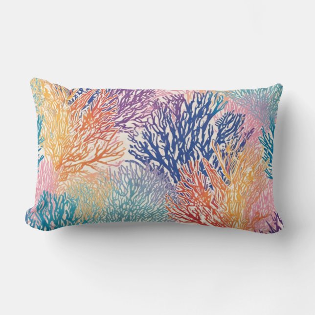 Rainbow Sea Fan Garden - Throw Pillow (Front)