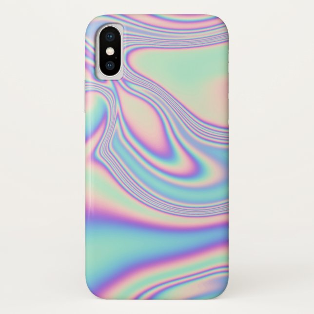 Rainbow Sea Holographic Iridescence iPhone X Case (Back)