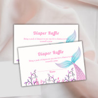 Rainbow Sea Mermaid Tail Diaper Raffle Baby Shower