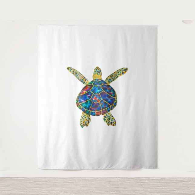 Rainbow Sea Turtle  Tapestry (Front)
