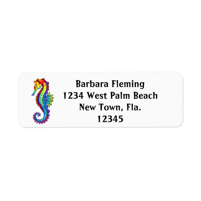 Rainbow Seahorse Return Address (Front)