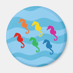 Rainbow Seahorses Magnet
