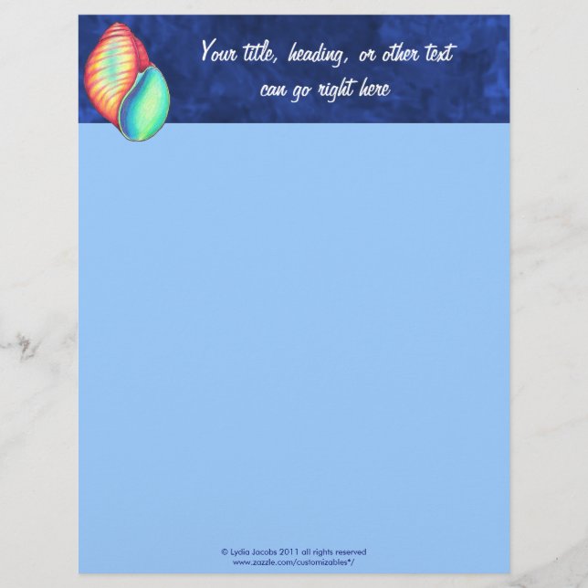 Rainbow Seashell Letterhead Design (Front)