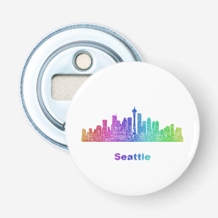 Rainbow Seattle skyline Bottle Opener