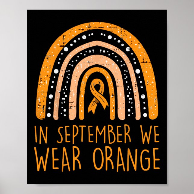 Rainbow September We Wear Orange Leukaemia Awarene Poster (Front)
