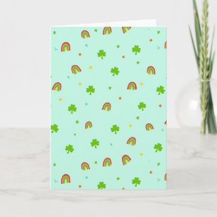 Rainbow Shamrock Luck Card